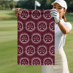 Personalised Golf Club Monogram Gift Golf Towel