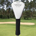 Personalised Golf Club Name Black And White Golf Head Cover<br><div class="desc">Featuring a classic crossed golf clubs and golf ball design,  these golf club headcovers are ideal for all golf clubs and club members. Personalise with the golf club name and the year the golf club was established. Designed by Thisisnotme©</div>