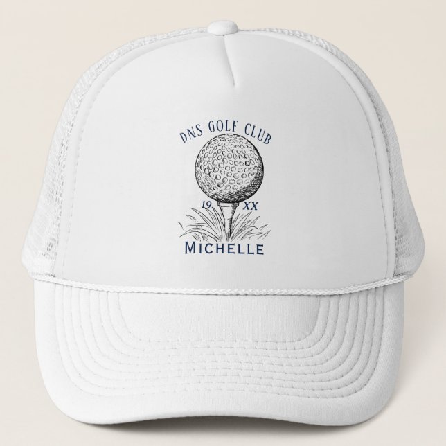 Personalised Golf Club Name Classic Trucker Hat (Front)