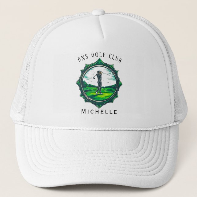 Personalised Golf Club Name Classic Trucker Hat (Front)