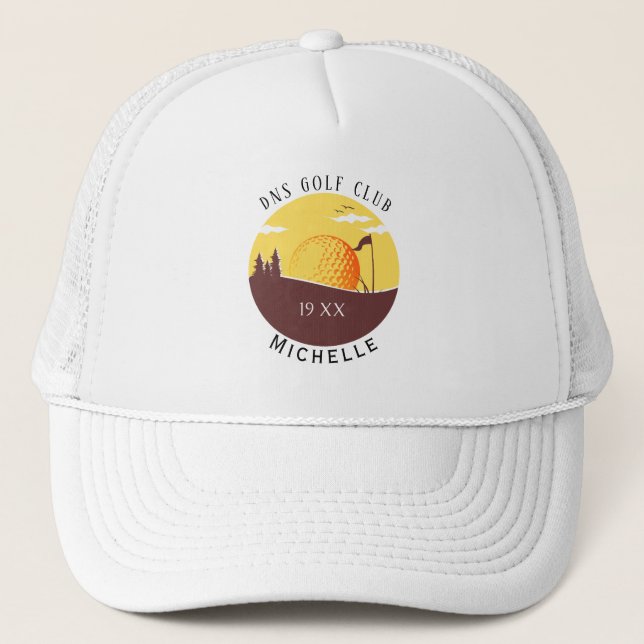 Personalised Golf Club Name Classic Trucker Hat (Front)