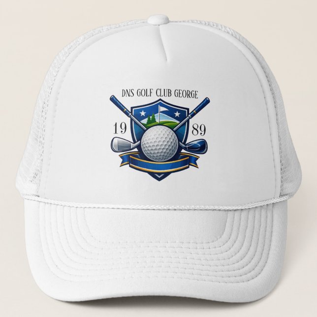 Personalised Golf Club Name Classic Trucker Hat (Front)