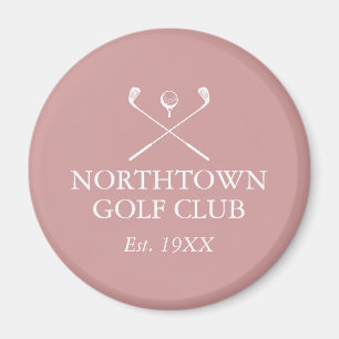 Personalised Golf Club Name Dusty Rose Pink Magnet