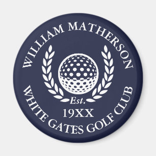 Personalised Golf Club Name Navy Blue Magnet