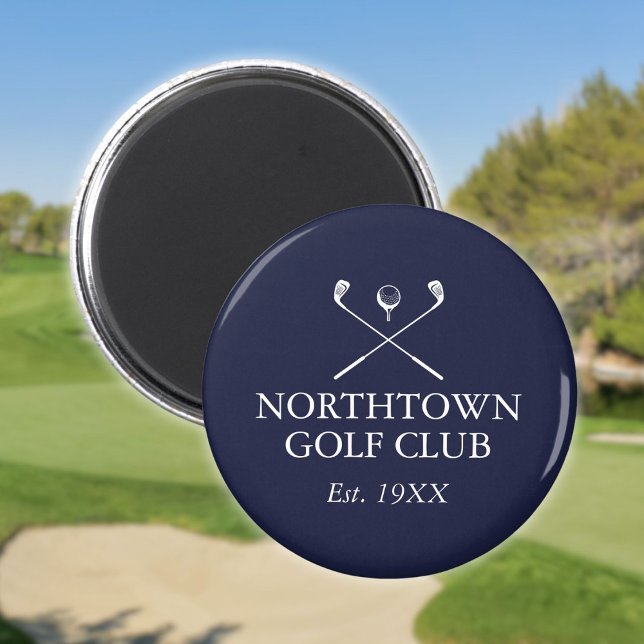 Personalised Golf Club Name Navy Blue Magnet (Personalized Golf Club Name Navy Blue Magnet)