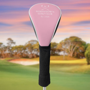 Personalised Golf Club Name Pink Golf Head Cover