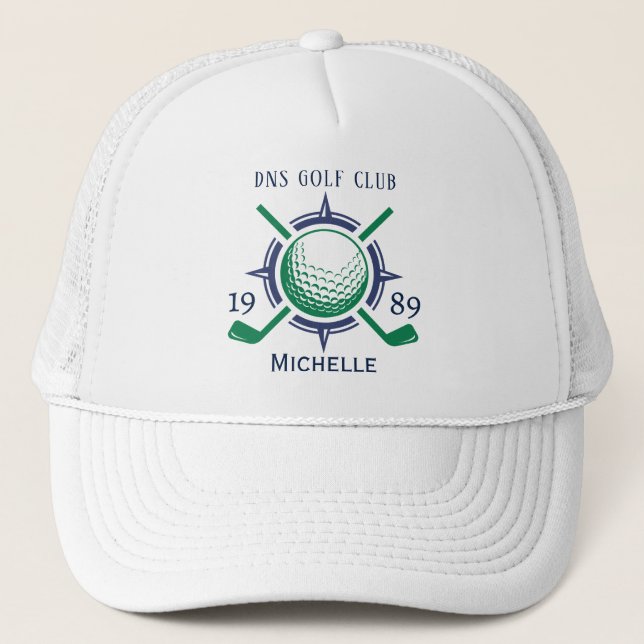 Personalised Golf Club Name Trucker Hat (Front)