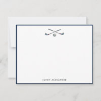 Personalised Golf Clubs and Ball Navy Border