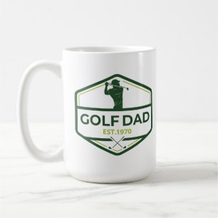 Personalised Golf Dad Est Custom Year Gift for Men Coffee Mug