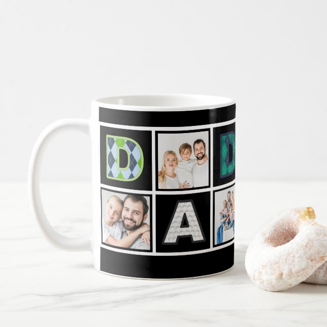 Personalised Golf Dad Photo College  Coffee Mug (With Donut)