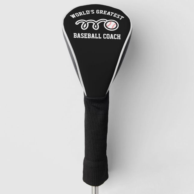 Personalised golf driver cover for baseball coach (Front)