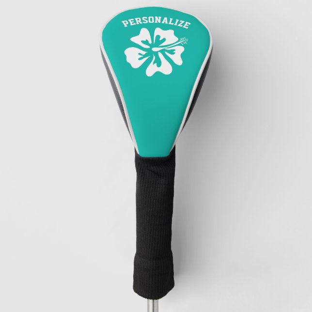 Personalised golf driver cover with flower design (Front)