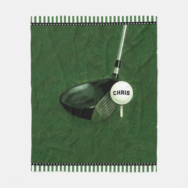 Personalised Golf Fleece Blanket (Front)