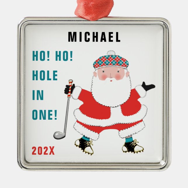 Personalised Golf Gift Metal Ornament (Front)