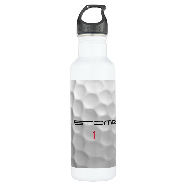 Personalised Golf Gift with Custom Name & Number 710 Ml Water Bottle (Front)