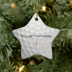 Personalised Golf Gift with Custom Name & Number Ceramic Ornament