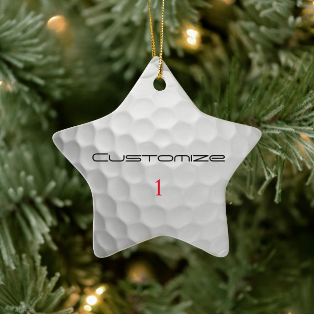 Personalised Golf Gift with Custom Name & Number Ceramic Ornament (Tree)
