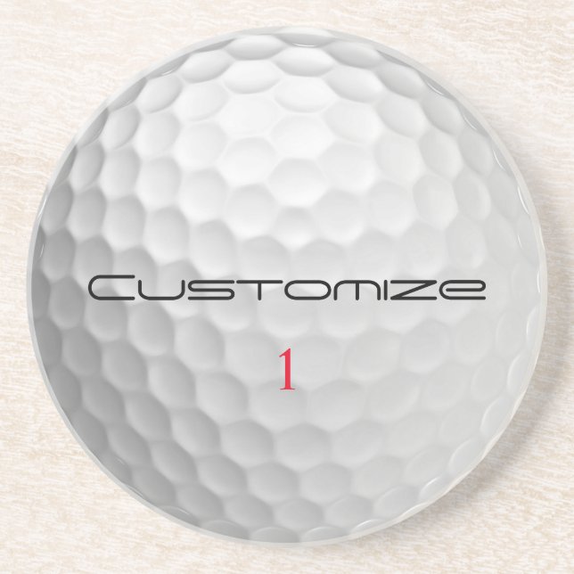 Personalised Golf Gift with Custom Name & Number Coaster (Front)