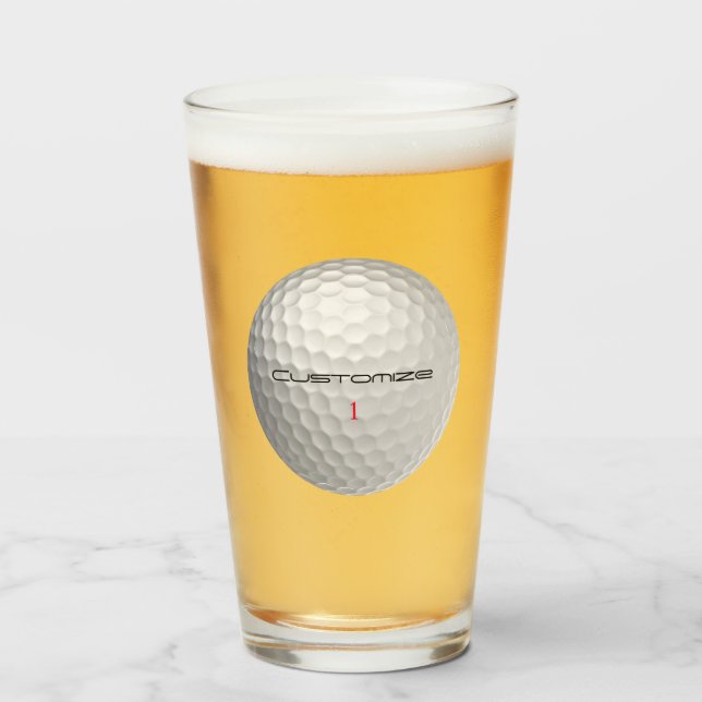Personalised Golf Gift with Custom Name & Number Glass (Front Filled)