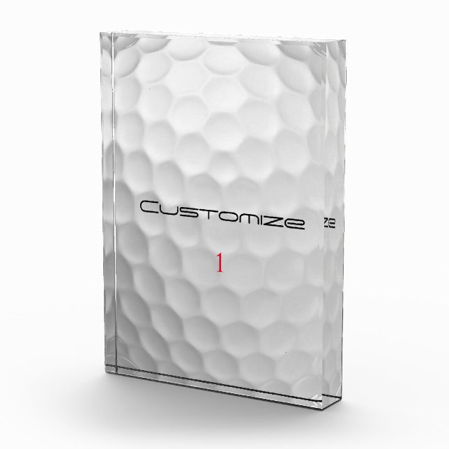 Personalised Golf Gift with Custom Name & Number Photo Block (Right)