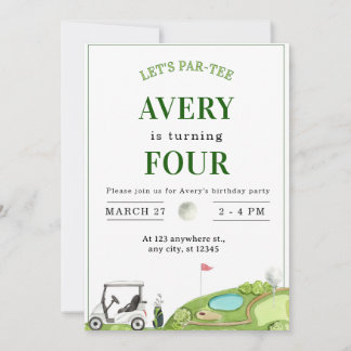 Personalised Golf Green Birthday Invitation