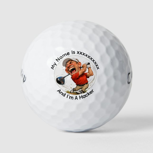 Personalised Golf Hacker Callaway Golf Balls (Front)