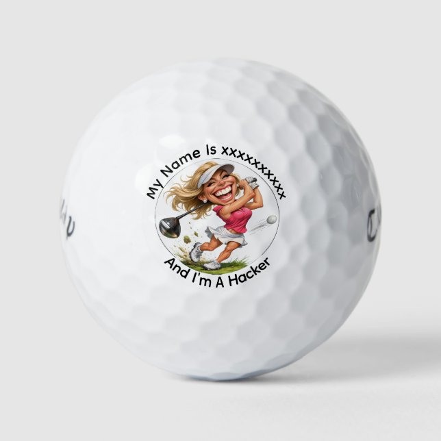 Personalised Golf Hacker Callaway Golf Balls (Front)