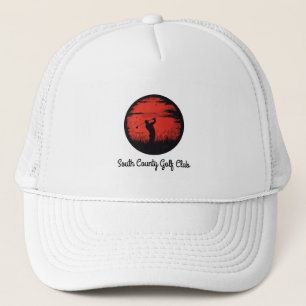 Personalised Golf Hat with Red Golf Silhouette Log