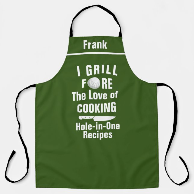 Personalised Golf Hole-in-One Apron: Funny Golf Apron (Front)