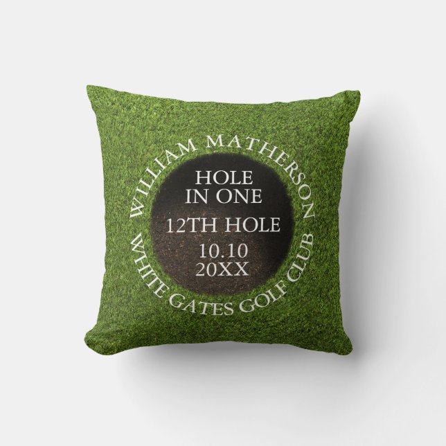 Personalised Golf Hole in One Award Cushion (Front)