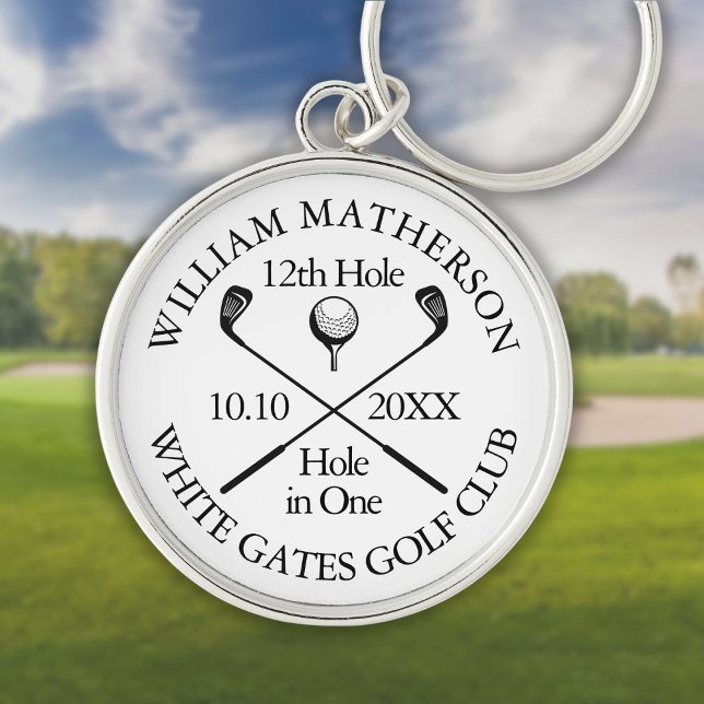 Personalised Golf Hole in One Classic Modern Key Ring (Creator Uploaded)