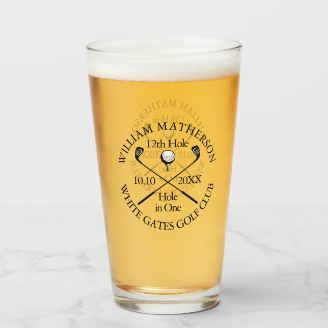 Personalised Golf Hole in One Modern Classic Glass (Front Filled)