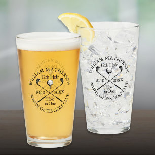 Personalised Golf Hole in One Modern Classic Glass