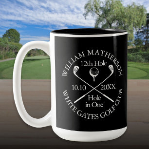 Personalised Golf Hole in One Modern Classic Two-Tone Coffee Mug