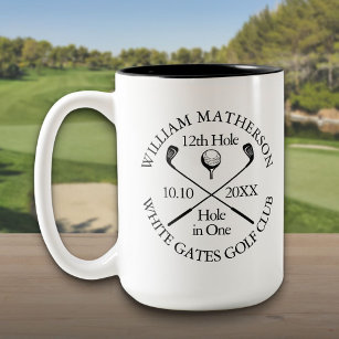 Personalised Golf Hole in One Modern Classic Two-Tone Coffee Mug