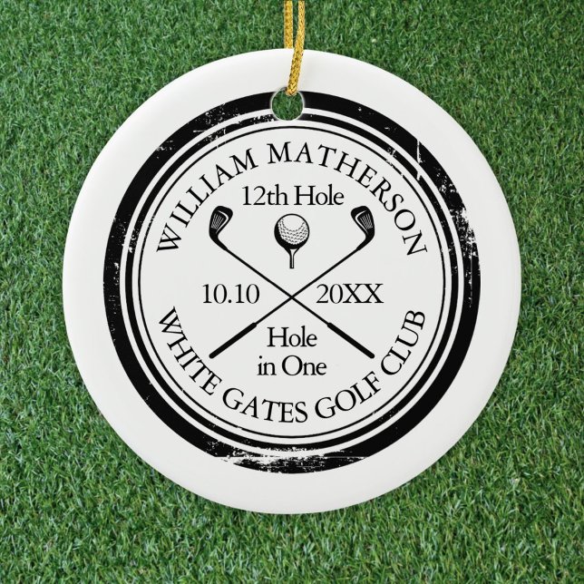 Personalised Golf Hole in One Photo Keepsake Ceramic Ornament (Personalized Golf Hole in One Photo Keepsake Ceramic Ornament)