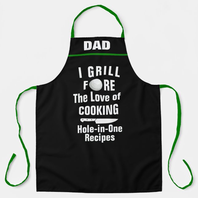 Personalised Golf Hole-in-One Recipe, Funny Golf Apron (Front)