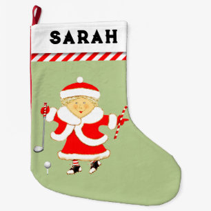 Personalised Golf Holiday Gift Large Christmas Stocking