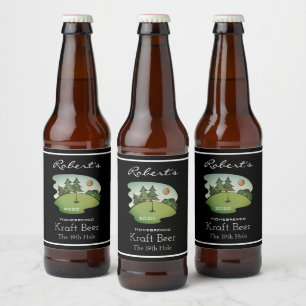 Personalised Golf Icon Beer Bottle Label