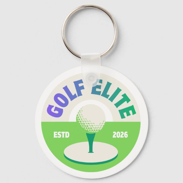Personalised Golf Keychain | Golf Lover Gift Round (Back)
