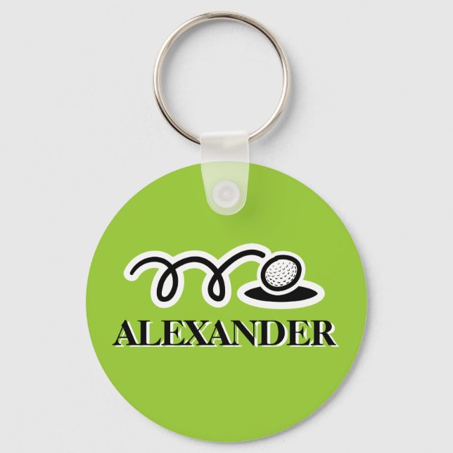 Personalised golf keychain with custom name (Front)