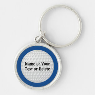 Personalised Golf Keychains, Your Text and Colours Key Ring