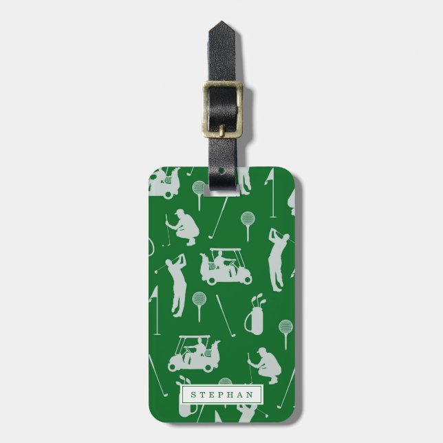 Personalised Golf  Luggage Tag (Front Vertical)