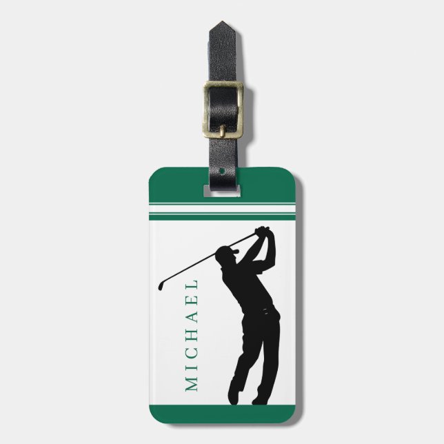 Personalised Golf Luggage Tag (Front Vertical)