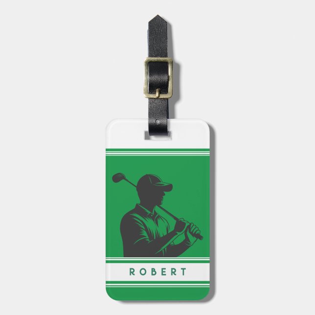 Personalised Golf  Luggage Tag (Front Vertical)