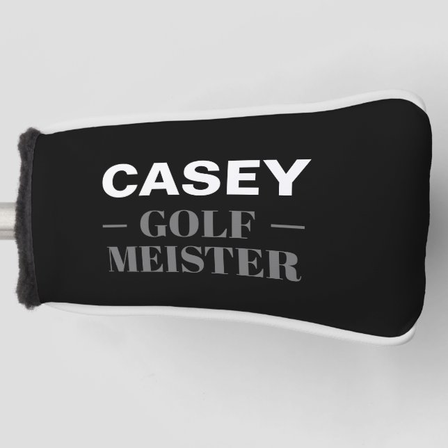 Personalised Golf Meister Funny Head Cover (Front)