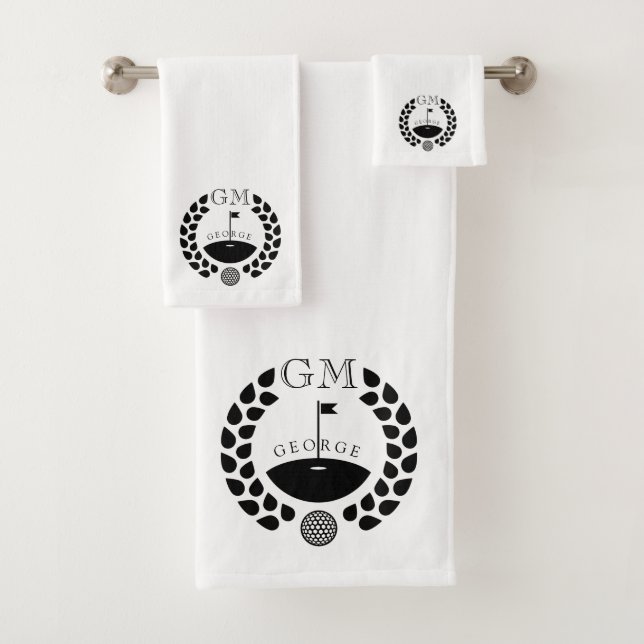 Personalised Golf Monogram Bath Towel Set (Insitu)