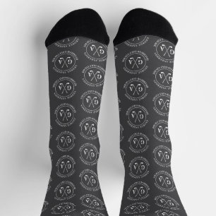 Personalised Golf Monogram Pattern grey Socks