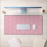 Personalised Golf Monogram Pink Custom Name Desk Mat<br><div class="desc">Elevate your workspace with this stylish personalised pink golf monogram mouse pad desk mat. Featuring a bold customisable orange colour repeating logo design with custom initials and name, it’s the perfect accessory for golfers, golf clubs, or professionals who want to add a personal touch to their office setup. Customise with...</div>