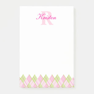 Personalised golf pattern post it notes